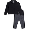 image:imageSplendid Boys Herringbone Quarter Zip SetBlack
