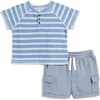 image:imageSplendid Boys Horizon Henley Shortsleeve Top and Shorts Bottom SetSlate
