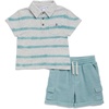 image:imageSplendid Boys Ripple Wave Shortsleeve Top and Shorts Bottom SetAqua