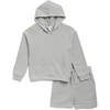 image:imageSplendid Boys Striped Hoodie Sweatshirt and Shorts Bottom SetMineral Grey