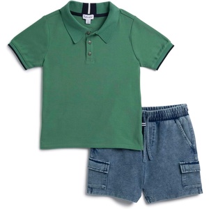 image:imageSplendid Boys Cargo Indigo Short and Polo Tee 2piece SetOasis