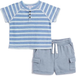 image:imageSplendid Boys Horizon Henley Shortsleeve Top and Shorts Bottom SetSlate