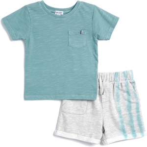 image:imageSplendid Boys Ripple Wave Shortsleeve Top and Shorts Bottom SetAqua Sky