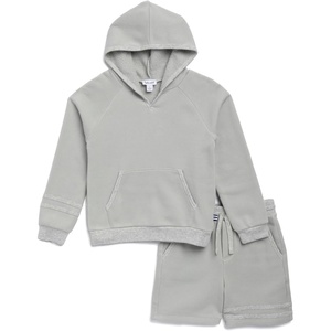 image:imageSplendid Boys Striped Hoodie Sweatshirt and Shorts Bottom SetMineral Grey