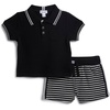 image:imageSplendid Baby Boys Bennett Stripe Short Sleeve Polo Shirt and Shorts 2piece SetBlack