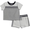 image:imageSplendid Baby Boys Stone Heather Stripe Short Sleeve Tee and Short 2piece SetStone Heather Grey
