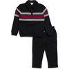 image:imageSplendid Boys Long Sleeve Polo Top and Pant 2piece SetBlack