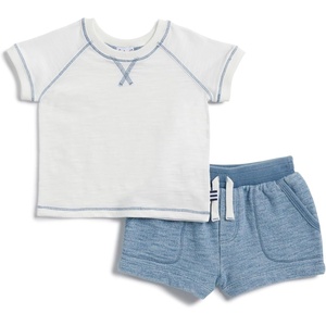 image:imageSplendid Baby Boys Indigo Terry Short and Tee Shirt 2piece SetWhite