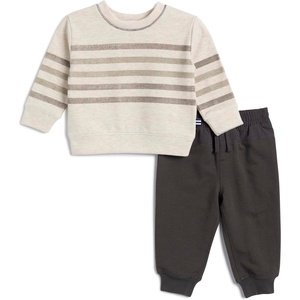 image:imageSplendid Baby Boys Pullover Sweatshirt and Jogger Pant 2piece SetOat Heather Stripe