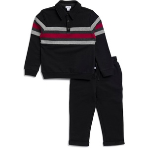 image:imageSplendid Boys Long Sleeve Polo Top and Pant 2piece SetBlack