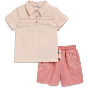 image:imageSplendid Boys Picnic Shortsleeve Polo Shirt and Shorts SetOrange Stripe