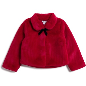 image:imageSplendid Girls Bow Fur JacketScarlet