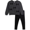 image:imageSplendid Girls Lacy Bow Sweatshirt SetHeather Charcoal