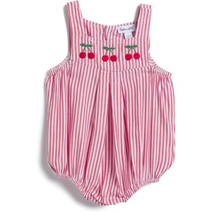 image:imageSplendid Baby Girls Cherry Pinstripe OnesieWhiteCherry