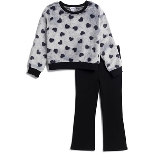 image:imageSplendid Baby Girls Cozy Heart Sweatshirt SetBlack Hearts