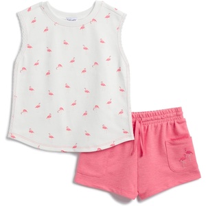image:imageSplendid Baby Girls Flamingo Fun Short Sleeve Tee and Short 2piece SetFlamingo Print