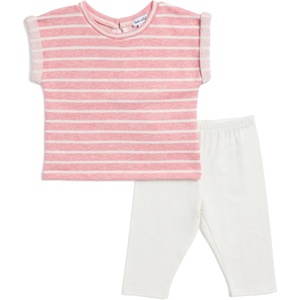 image:imageSplendid Girls Boardwalk Stripe Shortsleeve Top and Capri Legging Pant SetMoonstone