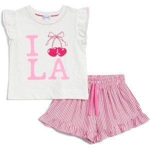 image:imageSplendid Girls Cherry Love Short Sleeve Tee and Short 2piece SetWhite