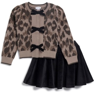 image:imageSplendid Girls Leopard Bow Cardigan SetLeopard Print
