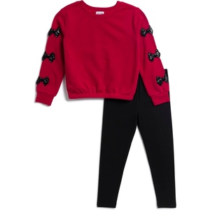 image:imageSplendid Girls Shiny Bow Sweatshirt SetScarlet