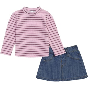 image:imageSplendid Girls Short Sleeve Top and Skirt 2piece SetDenim Berry Stripe