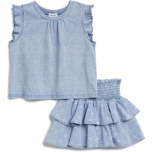image:imageSplendid Girls Short Sleeve Top and Skirt 2piece SetIndigo Cherry