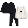 image:imageSplendid Baby Girls Fur Vest 3piece SetSilver