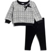 image:imageSplendid Baby Girls Tweed Bow Sweatshirt SetBlack Plaid