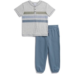 image:imageSplendid Boys Short Sleeve Tee Shirt and Jogger Pant 2piece SetLichen Stripe
