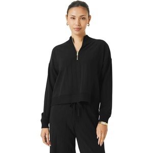 image:imageSplendid Womens Splendid X Cellajaneblog Wide Rib Quarter ZipBlack
