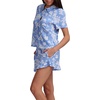 image:imageSplendid Womens Short Sleeve Notch Top and Boxer Short Pajama SetHydrangea Floral