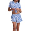image:imageSplendid Womens Short Sleeve Notch Top and Boxer Short Pajama SetHydrangea Floral
