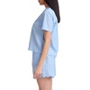 image:imageSplendid Womens Short Sleeve Notch Top and Boxer Short Pajama SetQuarter Stripe Hydrangea