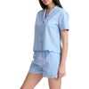 image:imageSplendid Womens Short Sleeve Notch Top and Boxer Short Pajama SetQuarter Stripe Hydrangea