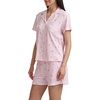 image:imageSplendid Womens Short Sleeve Notch Top and Boxer Short Pajama SetStrabs and Stripes