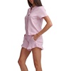 image:imageSplendid Womens Short Sleeve Notch Top and Boxer Short Pajama SetSweet Taffy Star