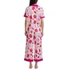 image:imageSplendid Womens Short Sleeve Notch Top and Cropped Pant Pajama SetBright Pop Floral
