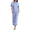 image:imageSplendid Womens Short Sleeve Notch Top and Cropped Pant Pajama SetDaisy Geo