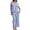 image:imageSplendid Womens Short Sleeve Notch Top and Cropped Pant Pajama SetHydrangea Floral