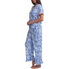 image:imageSplendid Womens Short Sleeve Notch Top and Cropped Pant Pajama SetHydrangea Floral