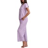 image:imageSplendid Womens Short Sleeve Notch Top and Cropped Pant Pajama SetLavender Bloom