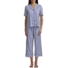 image:imageSplendid Womens Short Sleeve Notch Top and Cropped Pant Pajama SetMerlin Stripe
