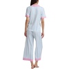 image:imageSplendid Womens Short Sleeve Notch Top and Cropped Pant Pajama SetMulti Stripe