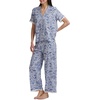image:imageSplendid Womens Short Sleeve Notch Top and Cropped Pant Pajama SetPalms