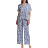 image:imageSplendid Womens Short Sleeve Notch Top and Cropped Pant Pajama SetPalms