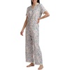 image:imageSplendid Womens Short Sleeve Notch Top and Cropped Pant Pajama SetPansy Ditsy