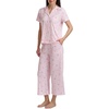 image:imageSplendid Womens Short Sleeve Notch Top and Cropped Pant Pajama SetStrabs and Stripes