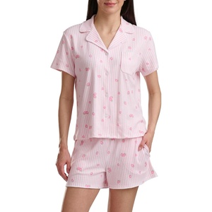 image:imageSplendid Womens Short Sleeve Notch Top and Boxer Short Pajama SetStrabs and Stripes