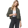 image:imageSplendid Womens Amber Stripe Crop CardiganGreen SprucePale Oak
