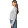 image:imageSplendid Womens Amber Stripe Crop CardiganPale Oak HeatherIce Navy